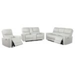 GREENFIELD 3-PIECE POWER RECLINING SOFA SET DOVE GREY - Image 3