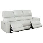 GREENFIELD UPHOLSTERED POWER RECLINING SOFA DOVE GREY - Image 3