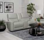 GREENFIELD UPHOLSTERED POWER RECLINING LOVESEAT DOVE GREY - Image 2