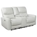 GREENFIELD UPHOLSTERED POWER RECLINING LOVESEAT DOVE GREY