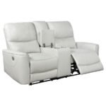 GREENFIELD UPHOLSTERED POWER RECLINING LOVESEAT DOVE GREY - Image 3