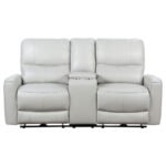 GREENFIELD UPHOLSTERED POWER RECLINING LOVESEAT DOVE GREY - Image 4