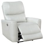 GREENFIELD UPHOLSTERED POWER RECLINER CHAIR DOVE GREY - Image 3