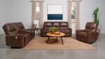 GREENFIELD 3-PIECE POWER RECLINING SOFA SET SADDLE BROWN - Image 2