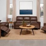 GREENFIELD 3-PIECE POWER RECLINING SOFA SET SADDLE BROWN