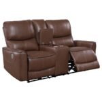 GREENFIELD 3-PIECE POWER RECLINING SOFA SET SADDLE BROWN - Image 7
