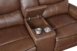 GREENFIELD 3-PIECE POWER RECLINING SOFA SET SADDLE BROWN - Image 12