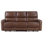 GREENFIELD UPHOLSTERED POWER RECLINING SOFA SADDLE BROWN - Image 4