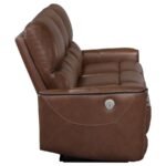 GREENFIELD UPHOLSTERED POWER RECLINING SOFA SADDLE BROWN - Image 7