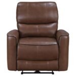 GREENFIELD UPHOLSTERED POWER RECLINER CHAIR SADDLE BROWN - Image 4