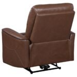 GREENFIELD UPHOLSTERED POWER RECLINER CHAIR SADDLE BROWN - Image 5