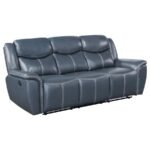 SLOANE 3-PIECE UPHOLSTERED RECLINING SOFA SET BLUE - Image 3