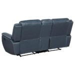 SLOANE 3-PIECE UPHOLSTERED RECLINING SOFA SET BLUE - Image 7
