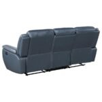 SLOANE UPHOLSTERED PADDED ARM RECLINING SOFA BLUE - Image 5