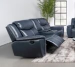 SLOANE UPHOLSTERED PADDED ARM RECLINING LOVESEAT BLUE - Image 2