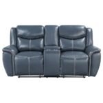 SLOANE UPHOLSTERED PADDED ARM RECLINING LOVESEAT BLUE - Image 3