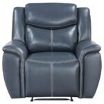 SLOANE UPHOLSTERED PADDED ARM RECLINER CHAIR BLUE - Image 4