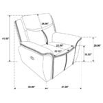 SLOANE UPHOLSTERED PADDED ARM RECLINER CHAIR BLUE - Image 9
