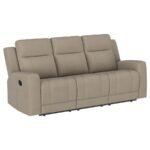 BRENTWOOD 3-PIECE UPHOLSTERED RECLINING SOFA SET TAUPE - Image 3