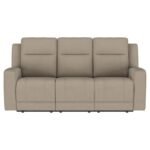 BRENTWOOD 3-PIECE UPHOLSTERED RECLINING SOFA SET TAUPE - Image 4