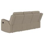 BRENTWOOD 3-PIECE UPHOLSTERED RECLINING SOFA SET TAUPE - Image 5