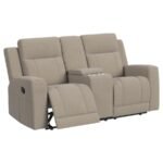 BRENTWOOD 3-PIECE UPHOLSTERED RECLINING SOFA SET TAUPE - Image 7
