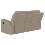 BRENTWOOD 3-PIECE UPHOLSTERED RECLINING SOFA SET TAUPE - Image 8