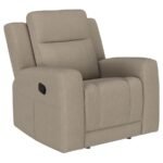 BRENTWOOD 3-PIECE UPHOLSTERED RECLINING SOFA SET TAUPE - Image 9