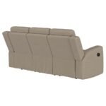 BRENTWOOD UPHOLSTERED MOTION RECLINING SOFA TAUPE - Image 8