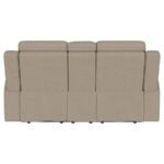 BRENTWOOD UPHOLSTERED MOTION RECLINING LOVESEAT TAUPE - Image 8
