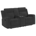 BRENTWOOD 3-PIECE UPHOLSTERED RECLINING SOFA SET CHARCOAL - Image 7