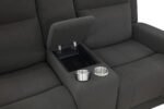 BRENTWOOD 3-PIECE UPHOLSTERED RECLINING SOFA SET CHARCOAL - Image 14