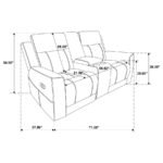BRENTWOOD 3-PIECE UPHOLSTERED RECLINING SOFA SET CHARCOAL - Image 18