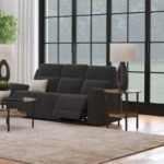 BRENTWOOD UPHOLSTERED MOTION RECLINING SOFA DARK CHARCOAL - Image 2