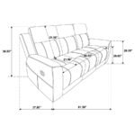 BRENTWOOD UPHOLSTERED MOTION RECLINING SOFA DARK CHARCOAL - Image 12