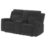 BRENTWOOD UPHOLSTERED RECLINING LOVESEAT DARK CHARCOAL - Image 4