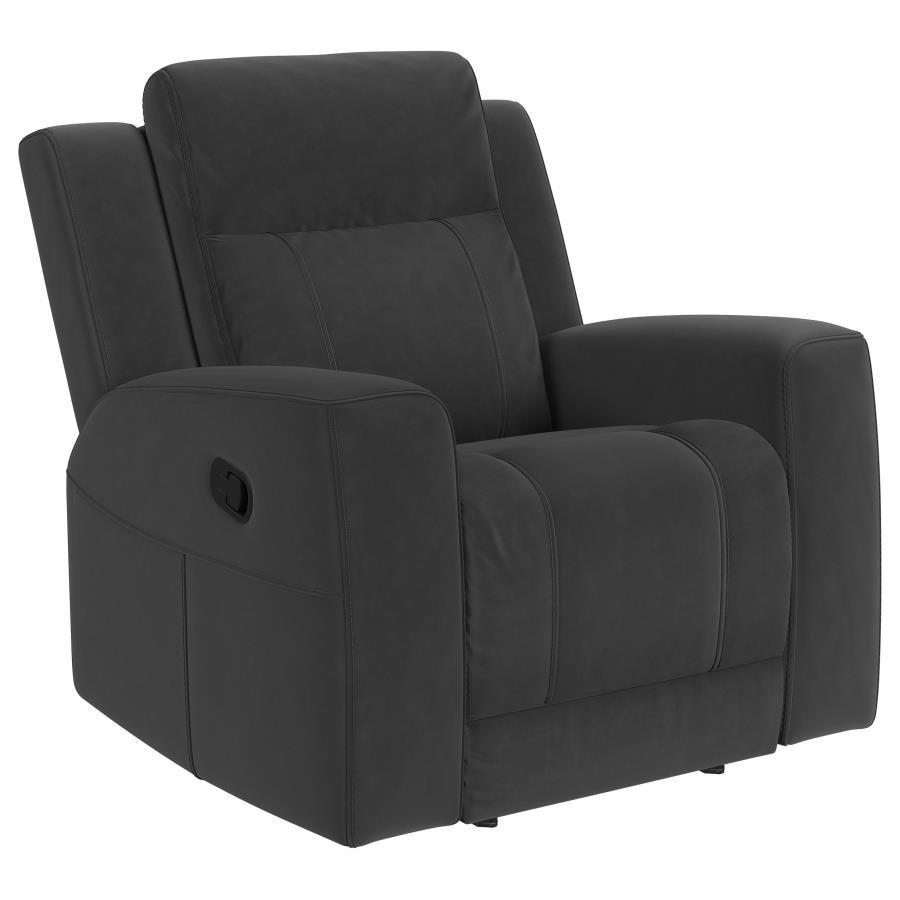 610286_02x900.jpg BRENTWOOD UPHOLSTERED RECLINER CHAIR DARK CHARCOAL - Image 1