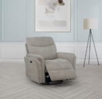 ADLER UPHOLSTERED POWER SWIVEL GLIDER RECLINER IVORY - Image 3