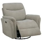 ADLER UPHOLSTERED POWER SWIVEL GLIDER RECLINER IVORY