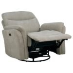 ADLER UPHOLSTERED POWER SWIVEL GLIDER RECLINER IVORY - Image 5