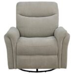ADLER UPHOLSTERED POWER SWIVEL GLIDER RECLINER IVORY - Image 6