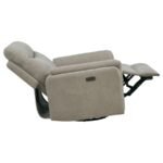 ADLER UPHOLSTERED POWER SWIVEL GLIDER RECLINER IVORY - Image 8
