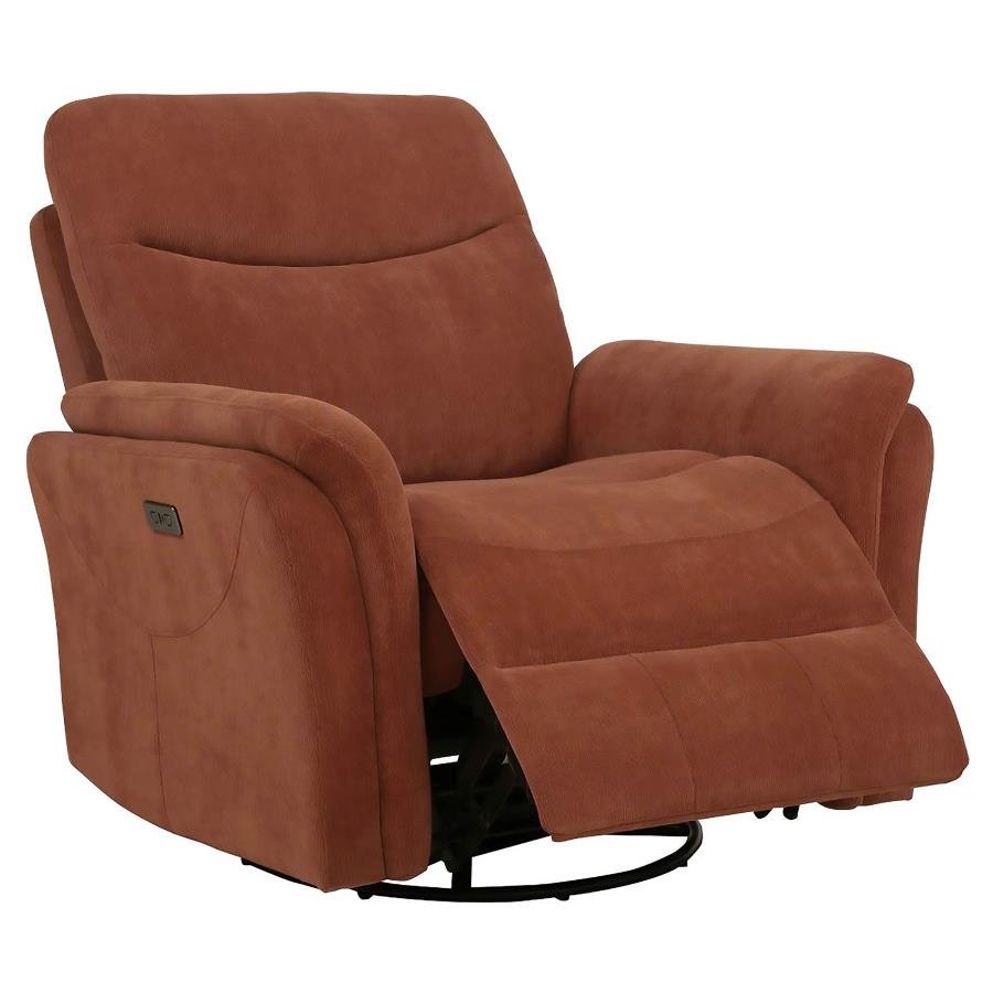 610433P_04x900.jpg ADLER UPHOLSTERED POWER SWIVEL GLIDER RECLINER RUST - Image 1