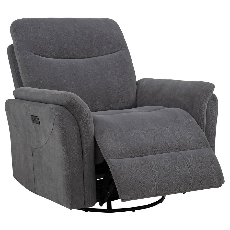 610443P_04x900.jpg ADLER UPHOLSTERED POWER SWIVEL GLIDER RECLINER CHARCOAL GREY - Image 1