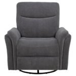 ADLER UPHOLSTERED POWER SWIVEL GLIDER RECLINER CHARCOAL GREY - Image 6