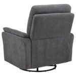 ADLER UPHOLSTERED POWER SWIVEL GLIDER RECLINER CHARCOAL GREY - Image 7