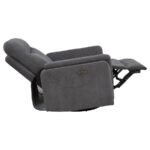 ADLER UPHOLSTERED POWER SWIVEL GLIDER RECLINER CHARCOAL GREY - Image 8