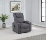 LOUIE CHENILLE UPHOLSTERED POWER LIFT MASSAGE CHAIR GREY - Image 2