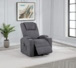 LOUIE CHENILLE UPHOLSTERED POWER LIFT MASSAGE CHAIR GREY - Image 3