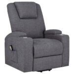 LOUIE CHENILLE UPHOLSTERED POWER LIFT MASSAGE CHAIR GREY